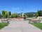 Fountain in the parkÂ in the town centre of Sapareva Banya, Bulgaria